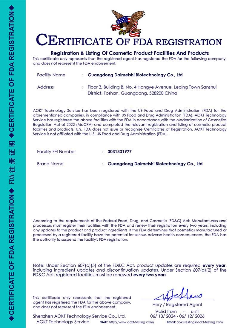 FDA Certificate