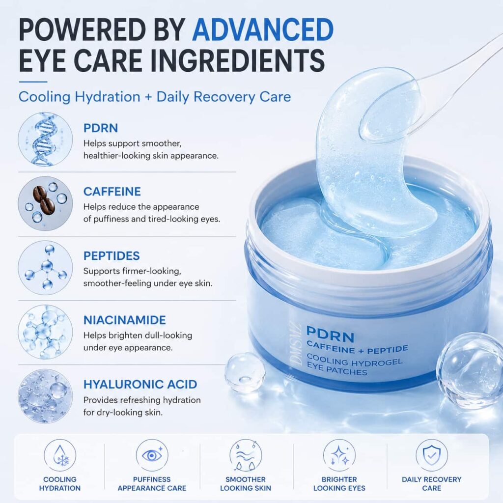 Caffeine Eye Patches with PDRN peptides niacinamide and hyaluronic acid
