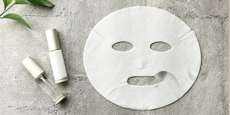 Hyaluronic acid skincare products including hydrating serum and facial mask