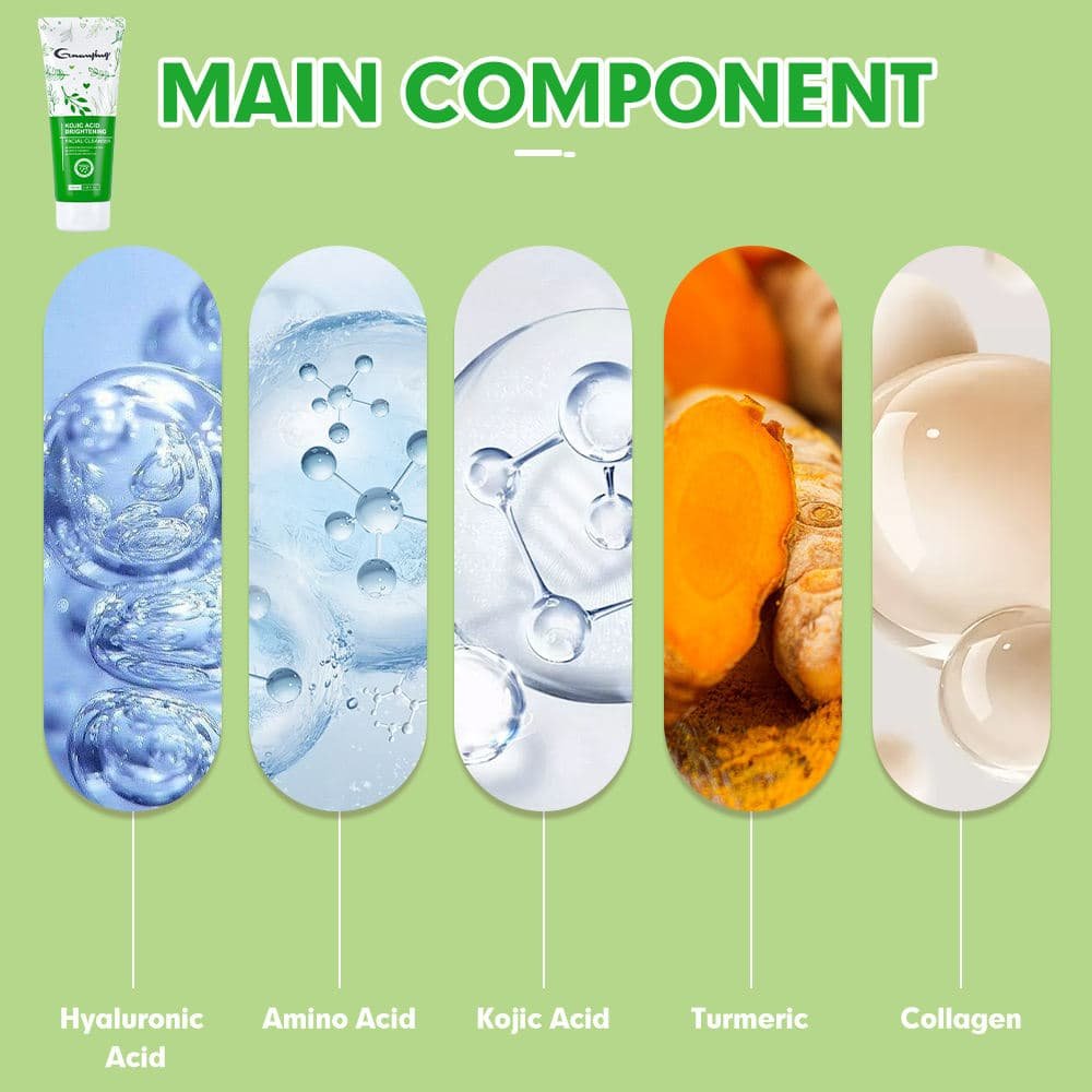 Kojic Acid Cleanser with hyaluronic acid, amino acid, turmeric and collagen