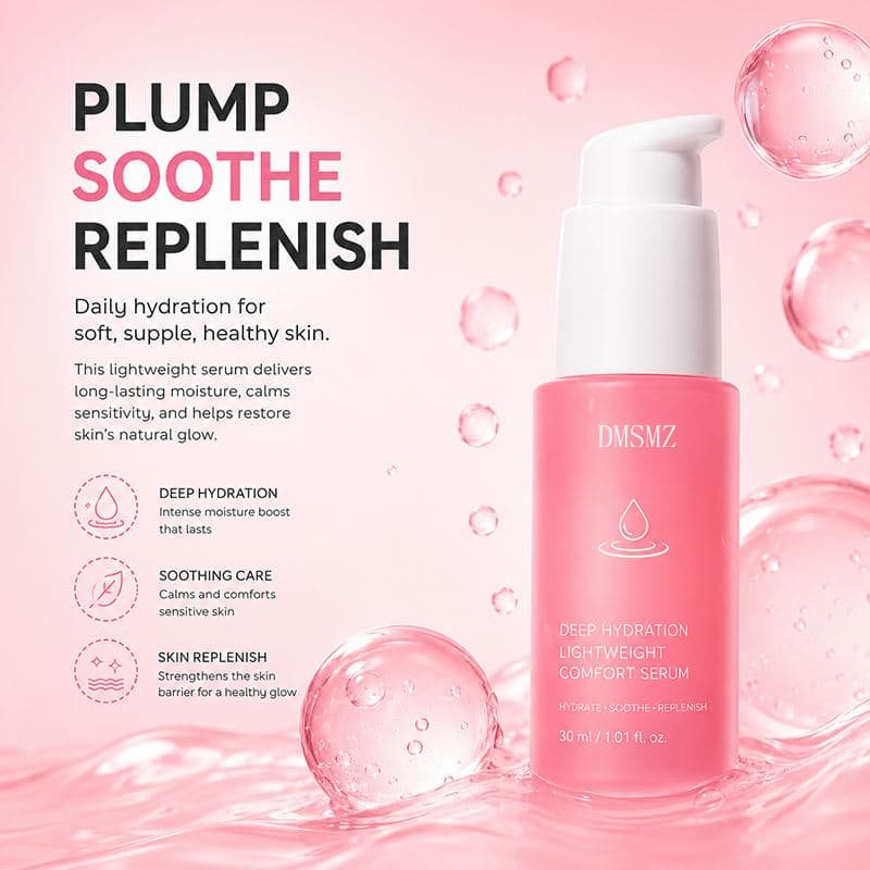 Lightweight hydrating face serum for soft supple skin