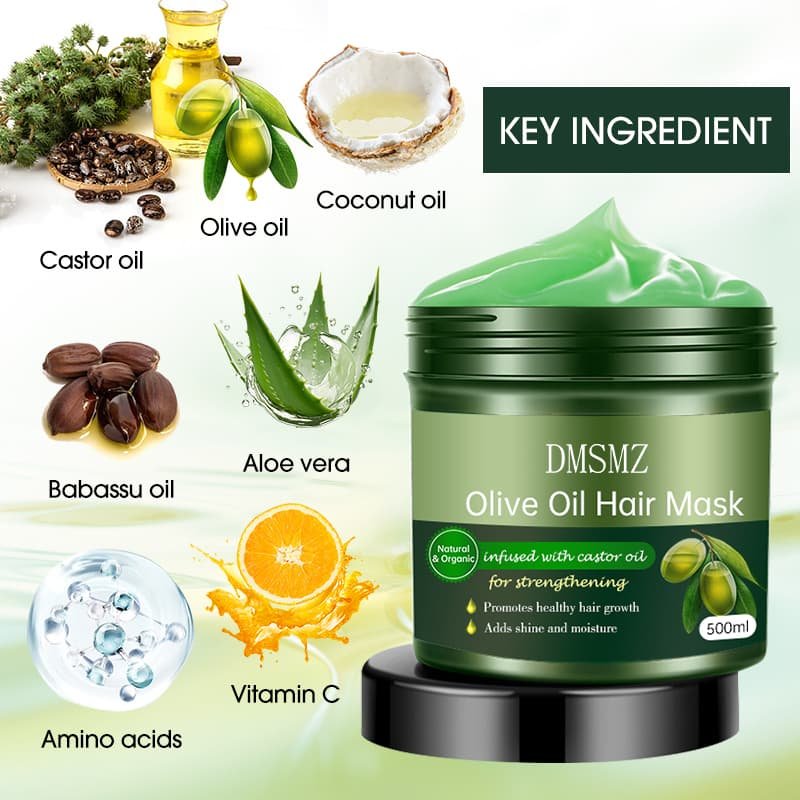 Olive Oil Hair Mask with castor oil, coconut oil and aloe vera