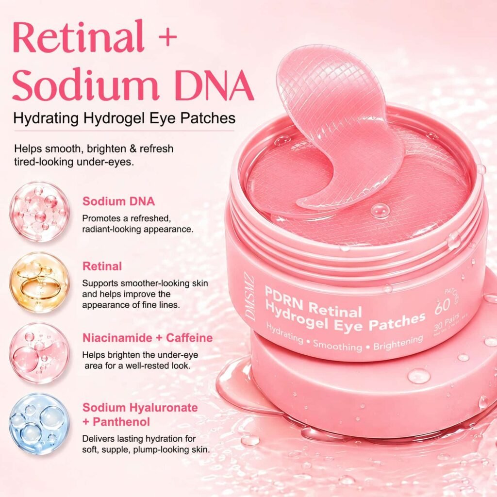 PDRN retinal eye patches with sodium DNA, niacinamide and caffeine