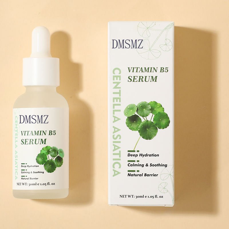 private-label-centella-vitamin-b5-serum-hero Private Label Centella Vitamin B5 Serum in 30ml dropper bottle and box