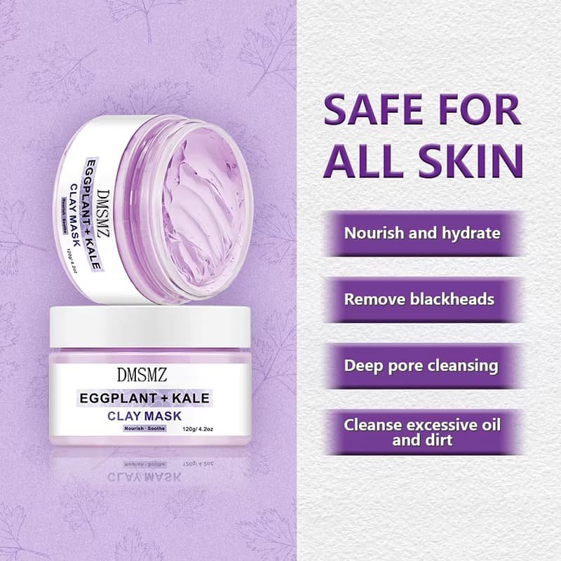 Private Label Eggplant Clay Mask for deep cleansing and pore care
