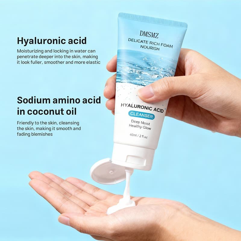 Hyaluronic Acid Facial Cleanser with moisturizing cleansing formula