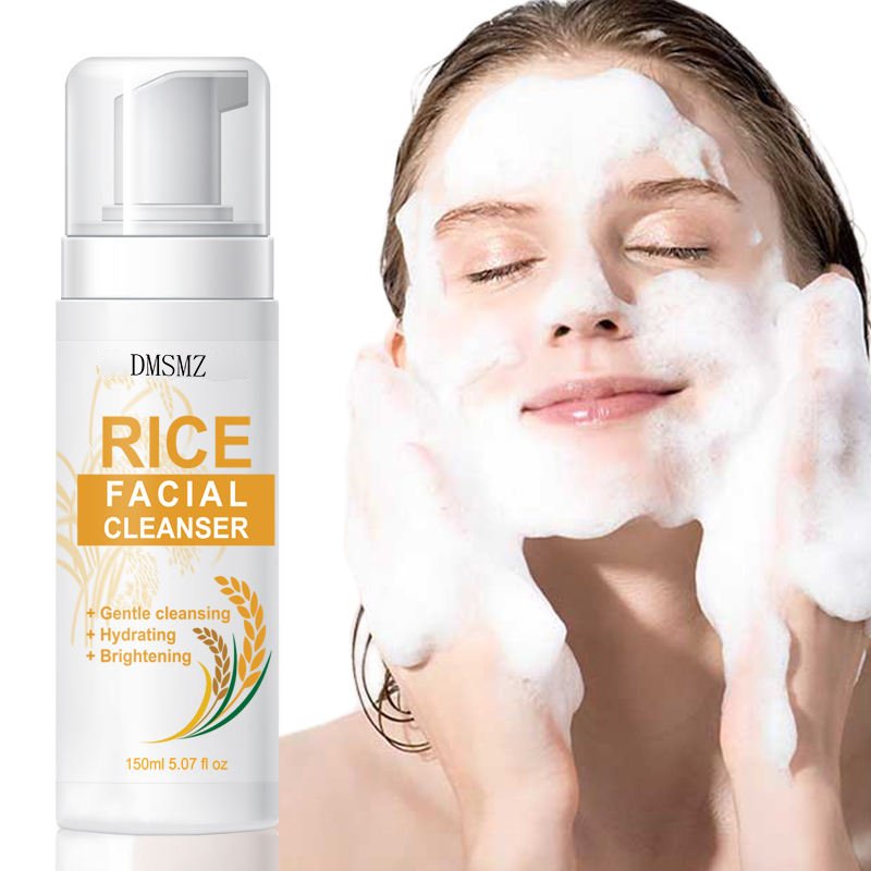 Private Label Rice Cleansing Mousse with foam pump bottle