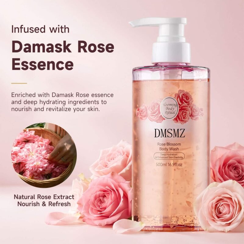 Private Label Rose Body Wash with Damask rose essence