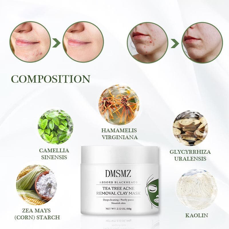 Tea Tree Clay Mask with kaolin and botanical ingredients