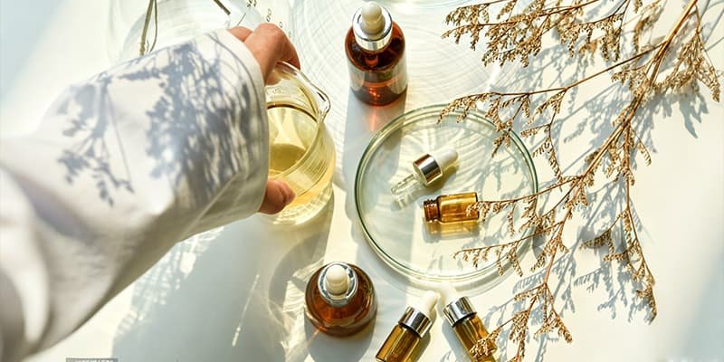 Face serum bottles and cartons checked before final packing