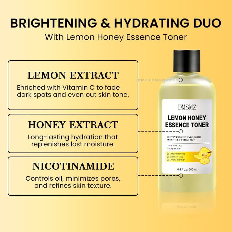Lemon Honey Facial Toner with lemon extract, honey extract and niacinamide ingredient information