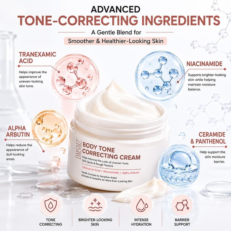 Body Tone Correcting Cream ingredients with tranexamic acid, niacinamide, alpha arbutin and ceramide