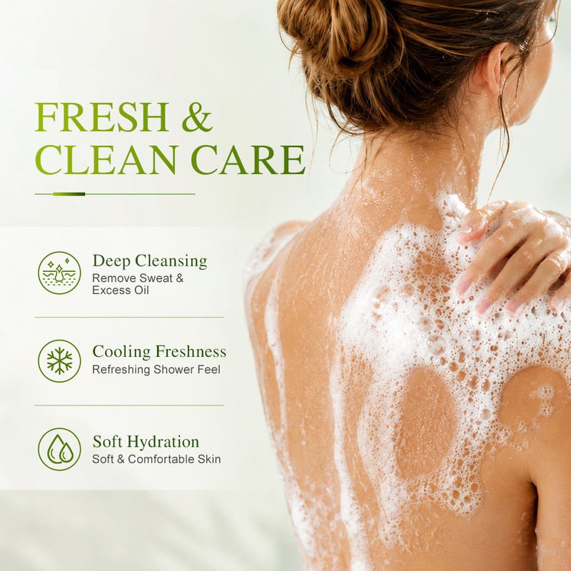 Refreshing Citrus Body Wash with foaming cleansing and cooling hydration benefits