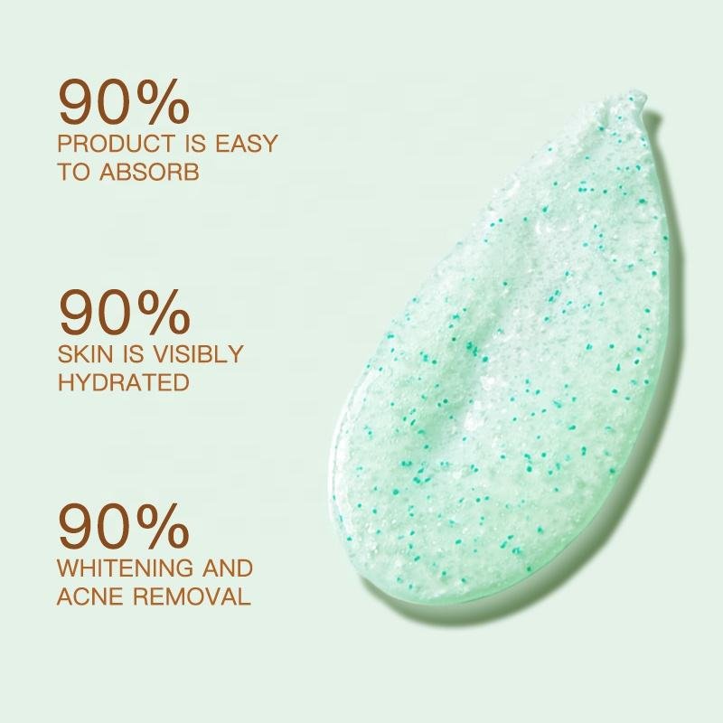 Salicylic Acid Facial Cleanser with translucent green gel texture and visible particles